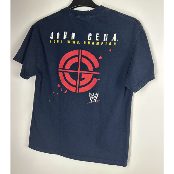 WWE 2007 John Cena Championship Graphic Black T-Shirt Hybrid Junior Size Large - Picture 11 of 11